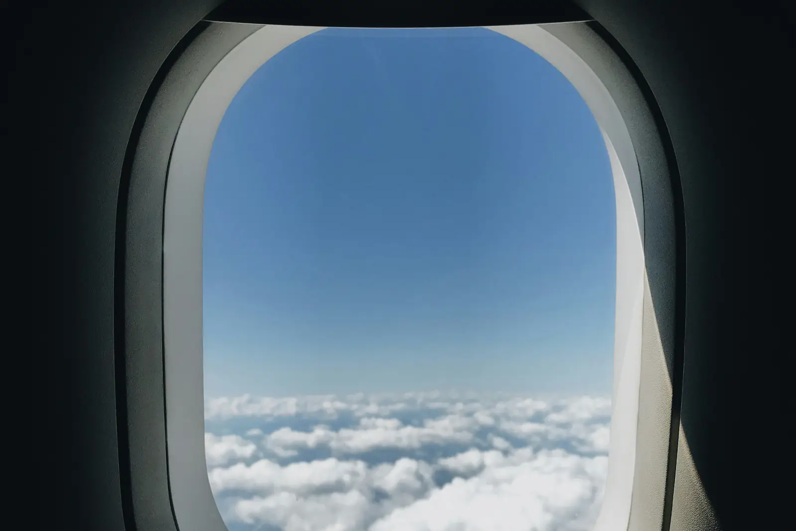Clouds seen through an aeroplane window