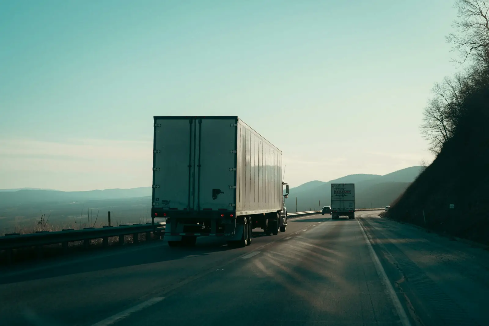 Two semi-trailers on an Australian highway